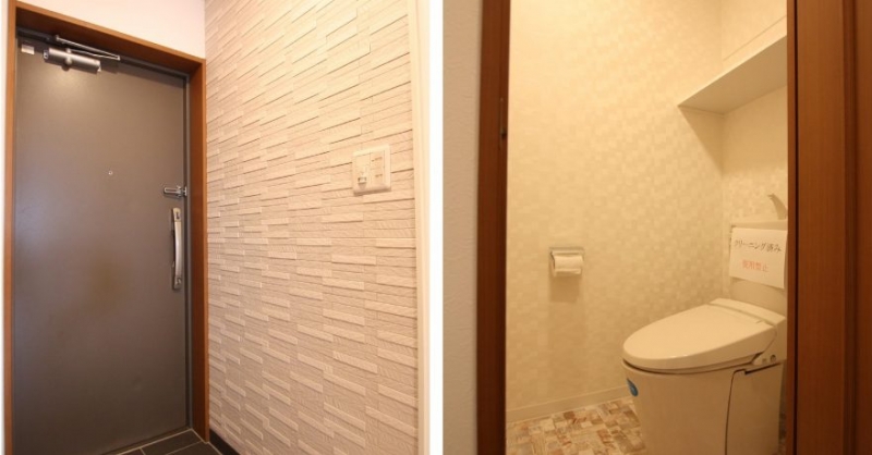 玄関、トイレの壁紙にもこだわる